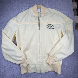 Country Time Racing Jacket Embroidered Vintage 80s Size LG Zip Up Made in USA
